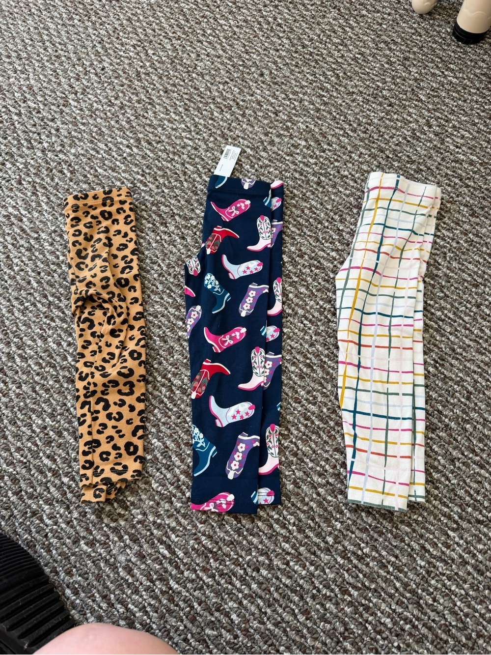 Kids Patterned Headbands - Leopard, Navy Cowboy Boot, and White Grid